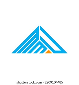 MMU letter logo creative design with vector graphic, MMU simple and modern logo in triangle shape.