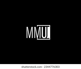 MMU Logo and Graphics Design, Modern and Sleek Vector Art and Icons isolated on black background