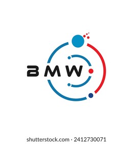 MMW letter technology logo design on white background. MMW creative initials letter IT logo concept. MMW letter design