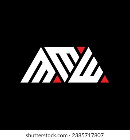 MMW triangle letter logo design with triangle shape. MMW triangle logo design monogram. MMW triangle vector logo template with red color. MMW triangular logo Simple, Elegant, and Luxurious design.