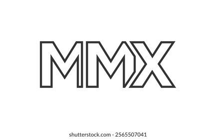 MMX logo design template with strong and modern bold text. Initial based vector logotype featuring simple and minimal typography. Trendy company identity ideal for businesses brand presence.