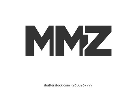 MMZ logo design template with strong and modern bold text. Initial based vector logotype featuring simple and minimal typography. Trendy company identity ideal for businesses brand presence.