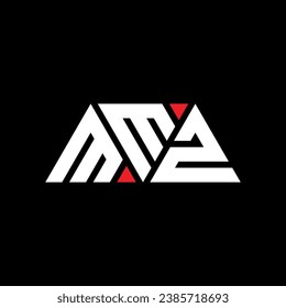 Logo-Design des MMZ Dreiecksbuchstaben mit Dreiecksform. MMZ Dreieck Logo Design Monogramm. MMZ Dreieck-Vektorlogo-Vorlage mit roter Farbe. MMZ dreieckiges Logo Einfach, elegant und luxuriös.