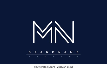MN Abstract letter logo. This logo icon incorporate with abstract shape in the creative way
