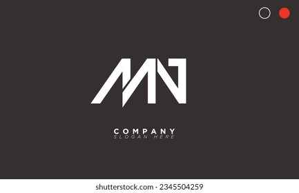 MN Alphabet letters Initials Monogram logo NM, M and N