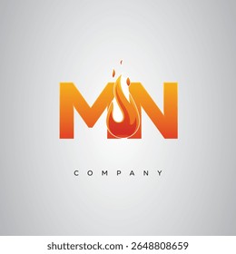 MN Creative Fire Letter Logo Design