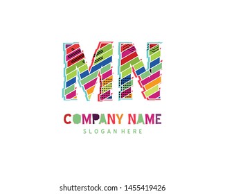 MN Full color initial logo vector