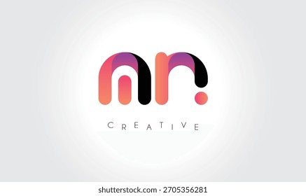Logotipo abstrato gradiente MN com formas arredondadas criativas