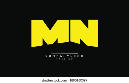 Logo-Design des MN-Symbols für Monogramm-Buchstaben