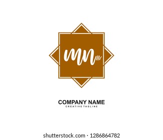 MN Initial Handwriting Logo Template Vector