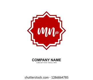 MN Initial Handwriting Logo Template Vector