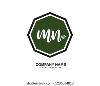 MN Initial Handwriting Logo Template Vector