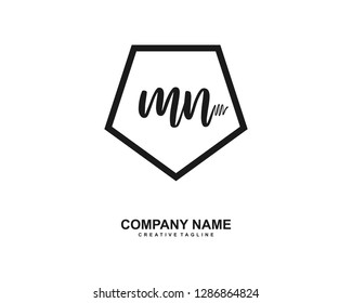 MN Initial Handwriting Logo Template Vector