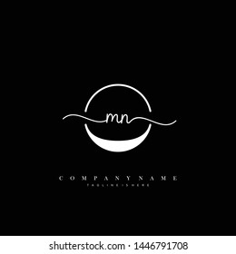 MN initial handwriting logo template vector
