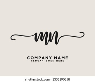 MN Initial Handwriting Logo Vector