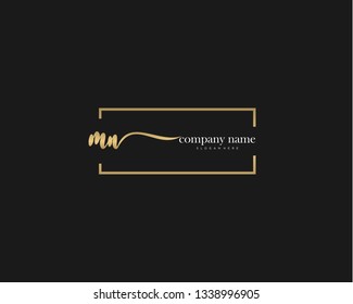 MN Initial handwriting logo vector. Hand lettering for designs.