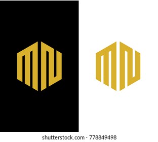 MN initial hexagon icon. letter. logo vector eps 10