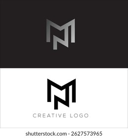 MN initial logo design icon