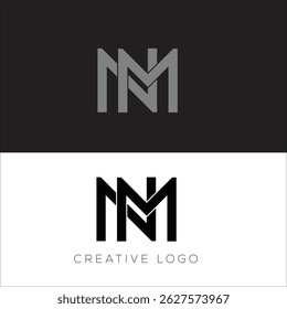 MN initial logo design icon