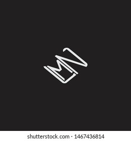 MN Initial Logo letters with rotate squere template
