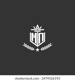 MN Initial Monogram brand Logo Design für Crown Vektorgrafik Bild
