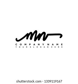 MN initial signature logo. handwriting logo template vector,