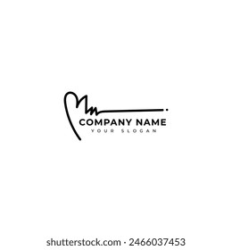 Mn Initial signature logo vector design
