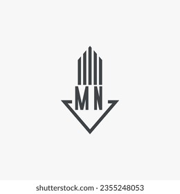 MN initials Real Estate Logo stock illustration. Logo vector