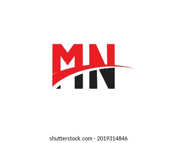 Plantilla de diseño de logotipo inicial de carta MN