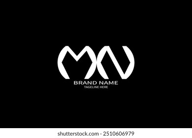 Projeto do logotipo da letra MN no fundo preto. MN conceito de logotipo de letra de iniciais criativas. MN design exclusivo.
