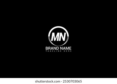 MN letter logo design on black background. MN creative initials letter logo concept. MN unique design