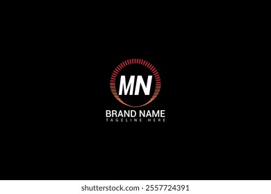 MN letter logo design on black background. MN creative initials letter logo concept. MN unique design