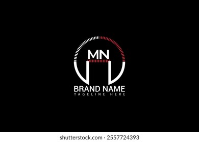 MN letter logo design on black background. MN creative initials letter logo concept. MN unique design