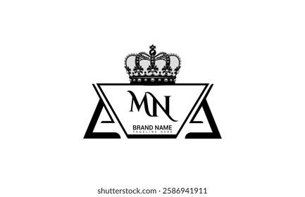 MN letter logo design on black background. MN creative initials letter logo concept. MN unique design