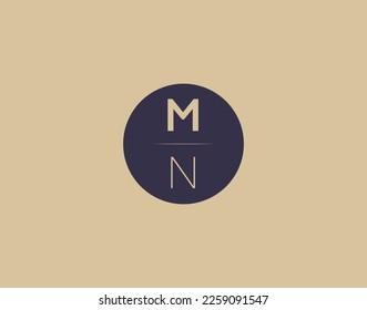 MN letter modern elegant logo design vector images