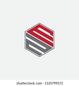 MN letter polygon  shape logo design