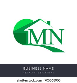 MN letter roof shape logo green, initial logo AB with house icon, business logo and property developer.