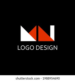 mn letter for simple logo design