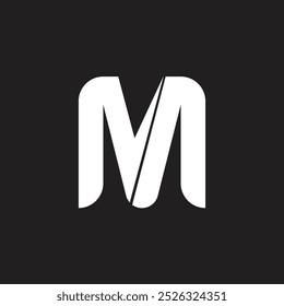 MN letter vector logo, character logotype symbol beauty icon, white color on black background