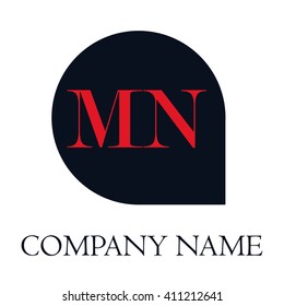 MN Letters red , Abstract black background logo, Design identity in shape, Alphabet letter