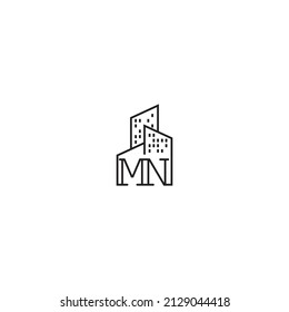 Logotipo de concepto de línea MN en diseño profesional de alta calidad que será mejor para empresas relacionadas con bienes raíces