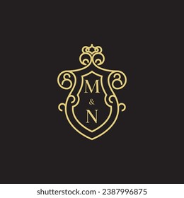 MN line vintage initial logo in high quality professional design that will print well across any print media
