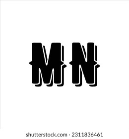 Mn logo, Initial modern, Symbols icon, eps.10