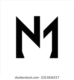 Mn logo, Initial modern, Symbols icon, eps.10
