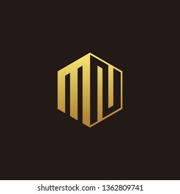 MN Logo Monogram with Negative space gold colors
