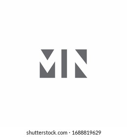 MN Logo monogram with negative space style design template isolated on white background