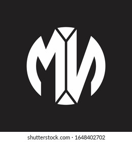 MN Logo monogram with piece circle ribbon style