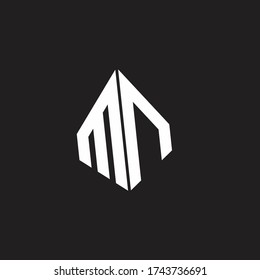 MN Logo monogram with standout triangle shape ribbon design template