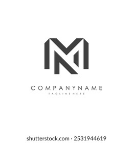 Modelo de logotipo MN logo vetorial