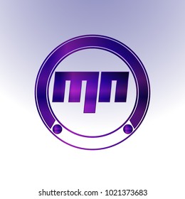 MN Logo,Metal Logo,purple Logo,Monogram